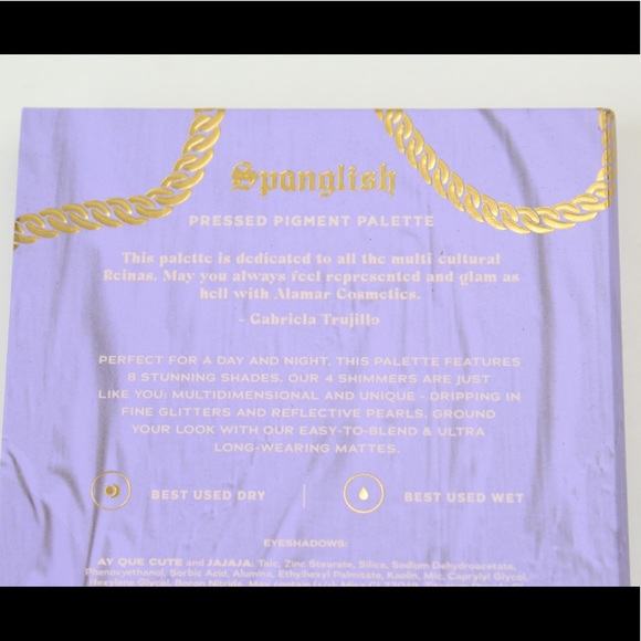 Alamar Cosmetics | 8 Pan Spanglish Pressed Pigment Palette use wet/dry - Picture 7 of 9